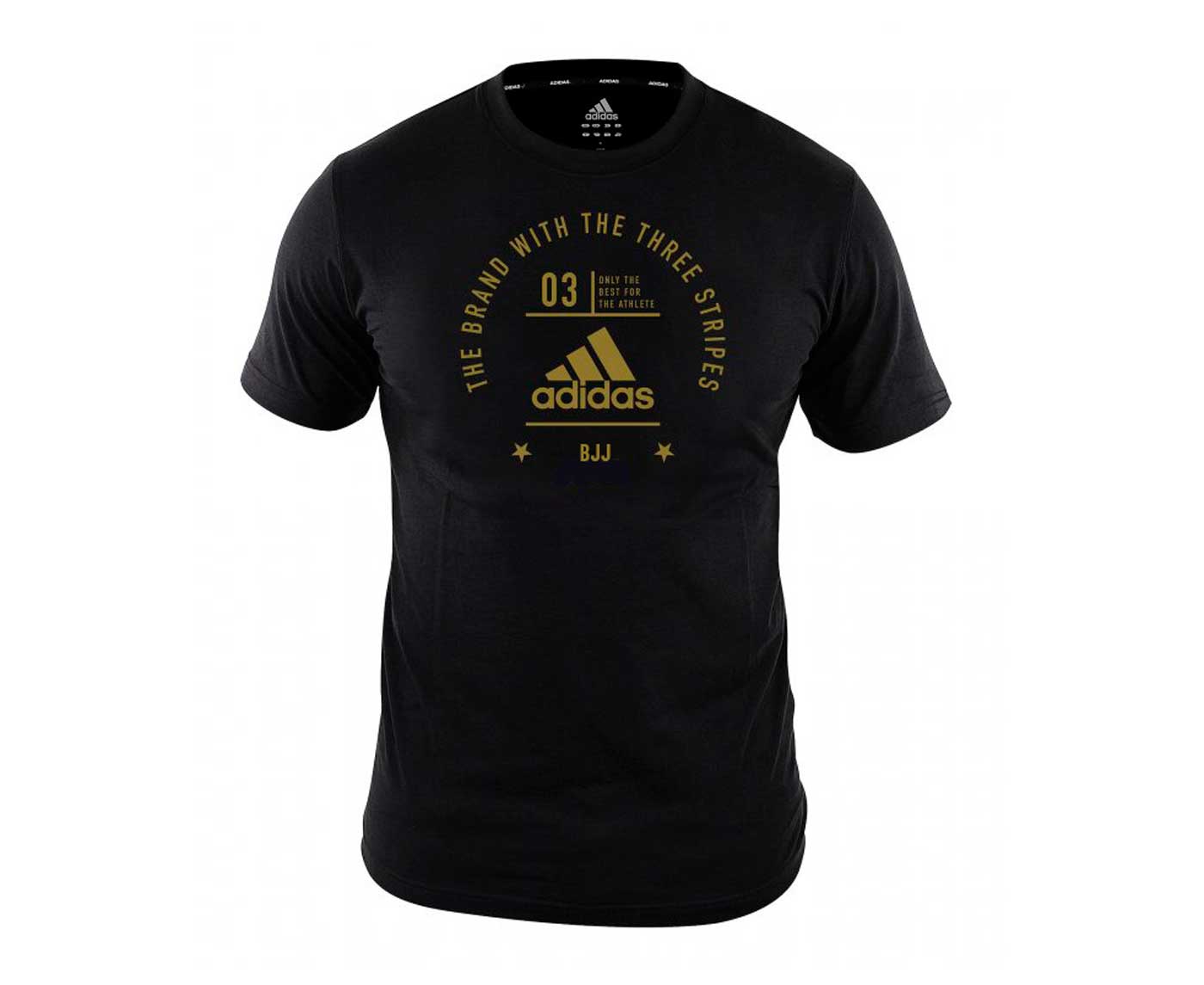 Футболка The Brand With The Three Stripes T-Shirt BJJ черно-золотая